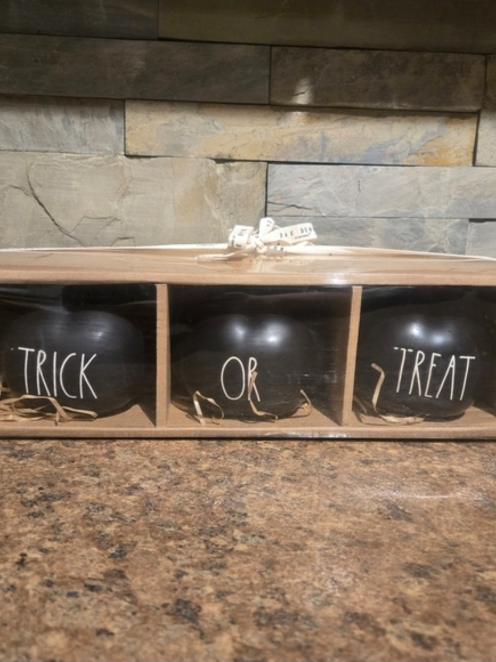 Rae Dunn Black 'Trick Or Treat' Mini Pumpkin Set